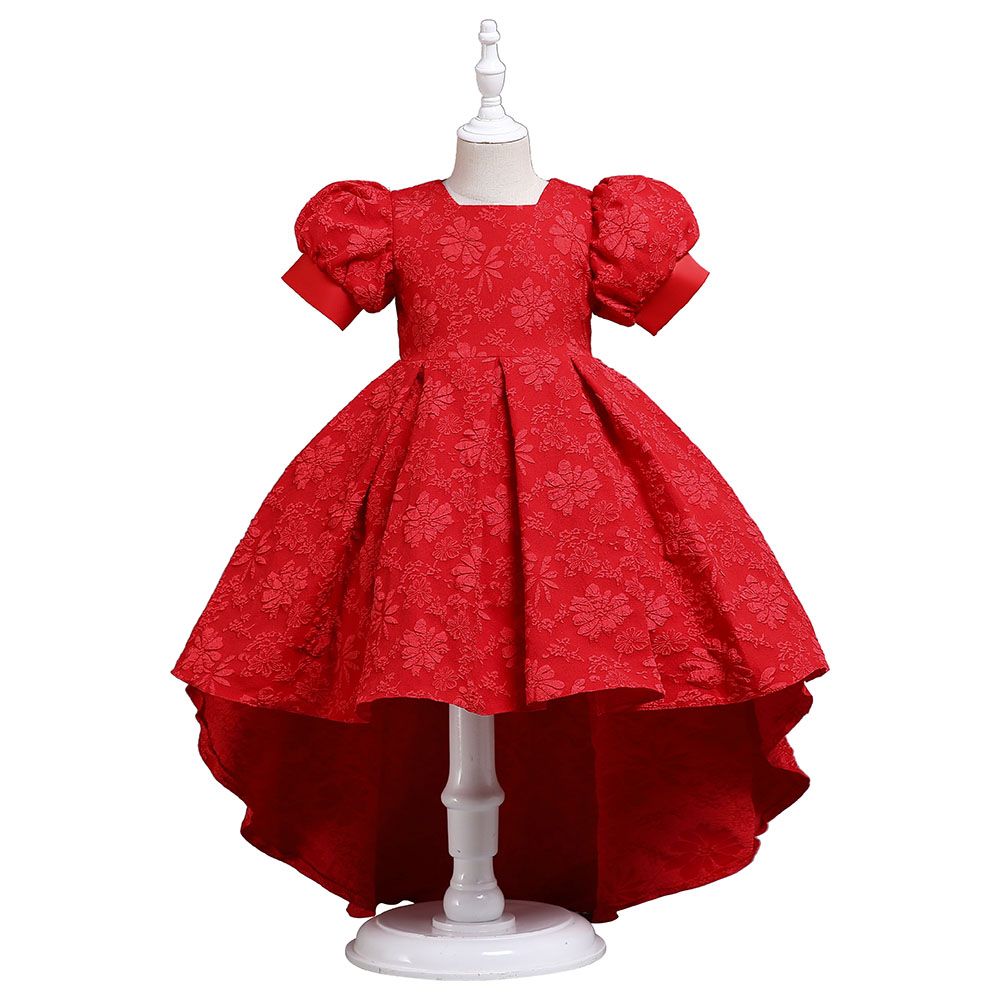 D' Daniela - Girls Tulle Floral Dress - Red