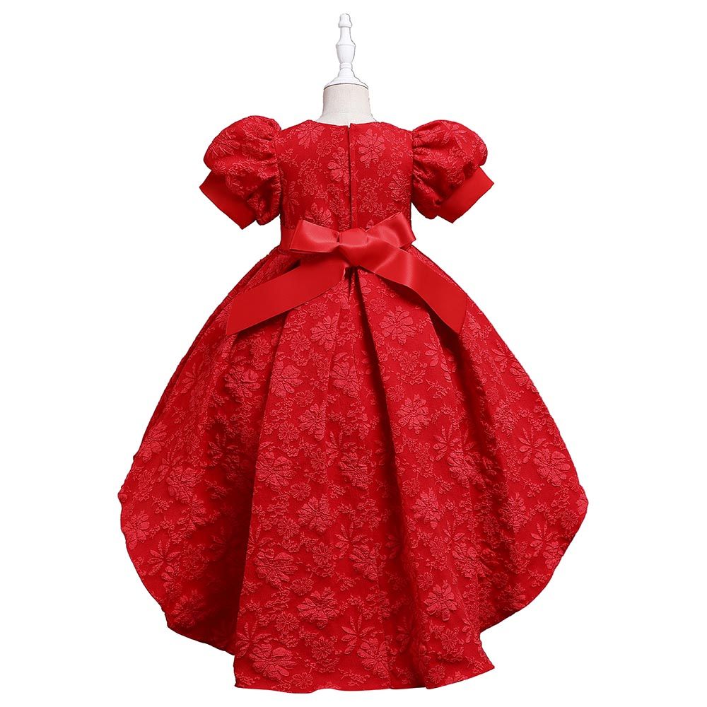 D' Daniela - Girls Tulle Floral Dress - Red