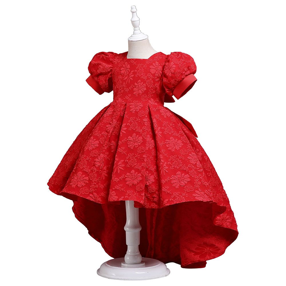 D' Daniela - Girls Tulle Floral Dress - Red