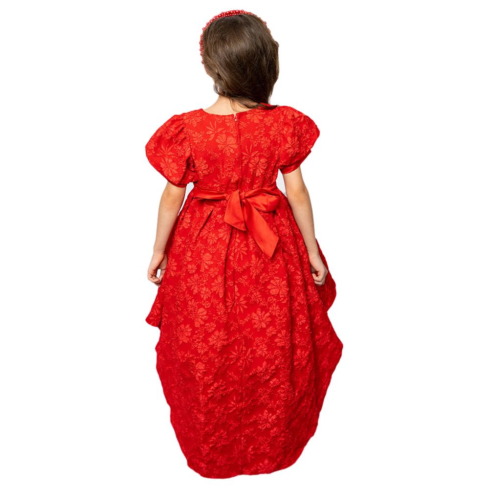 D' Daniela - Girls Tulle Floral Dress - Red