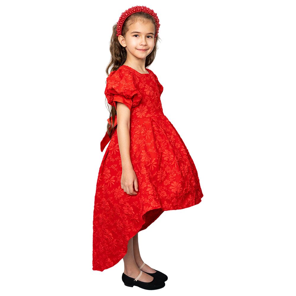 D' Daniela - Girls Tulle Floral Dress - Red