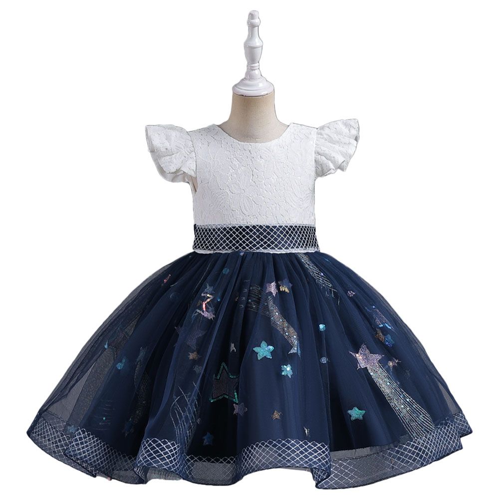 D' Daniela - Little Stars Tulle Party Dress - Blue