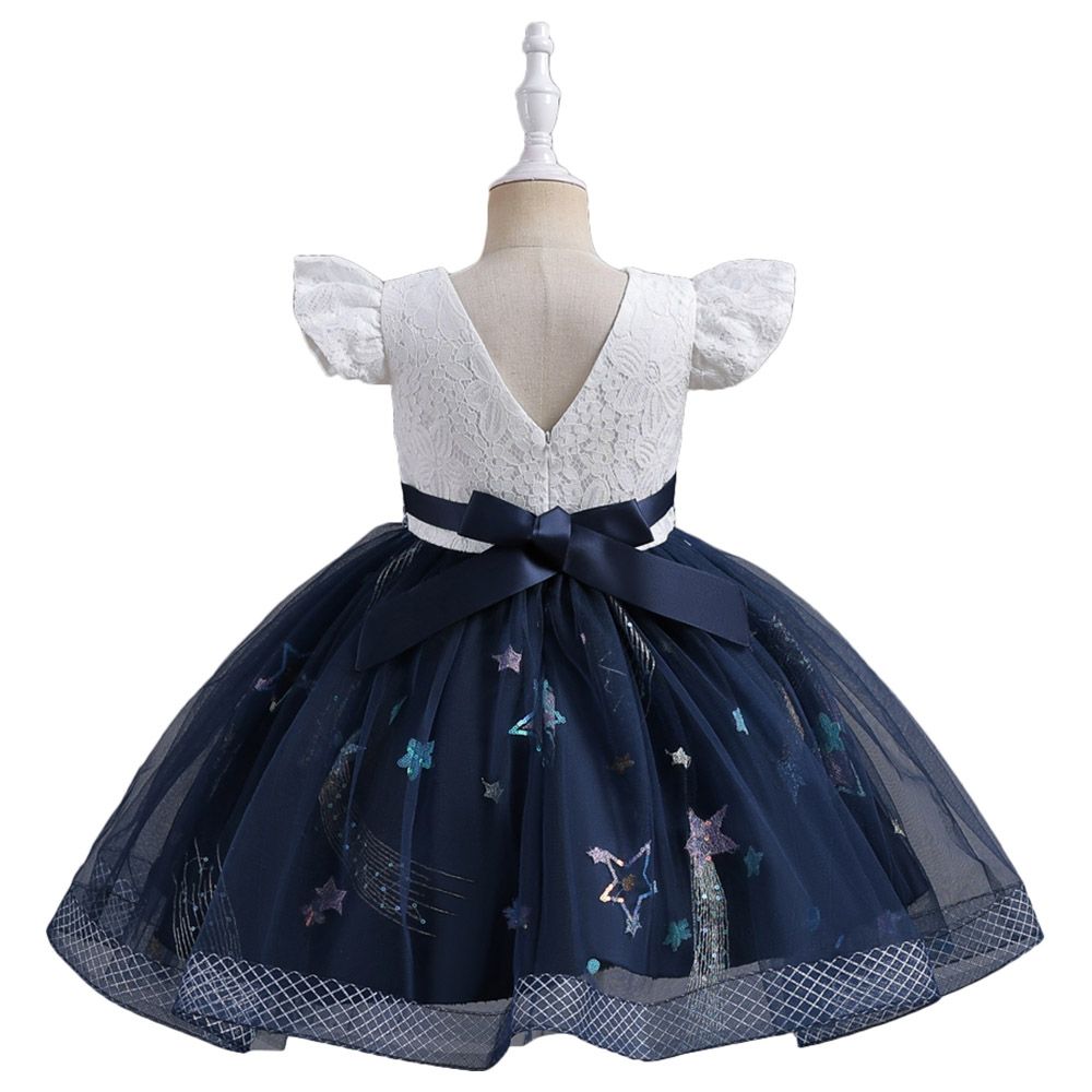 D' Daniela - Little Stars Tulle Party Dress - Blue