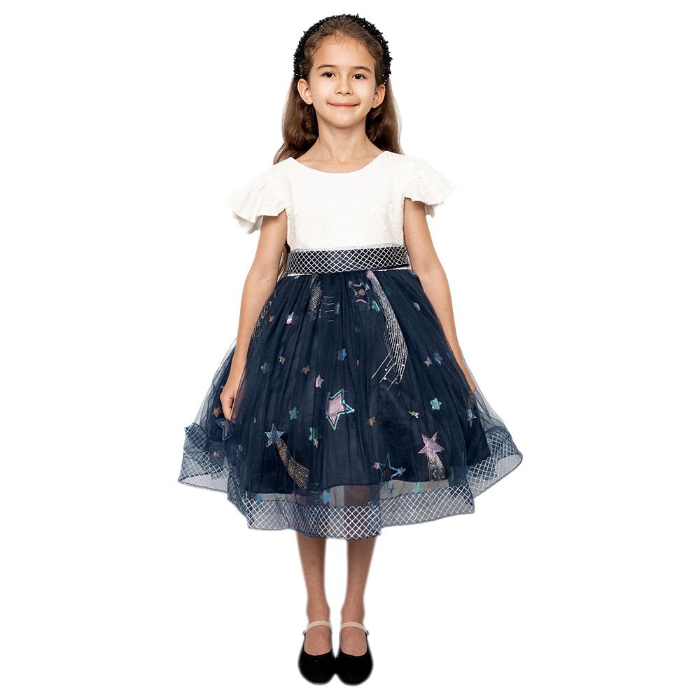 D' Daniela - Little Stars Tulle Party Dress - Blue