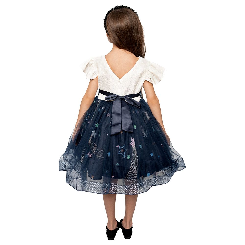 D' Daniela - Little Stars Tulle Party Dress - Blue