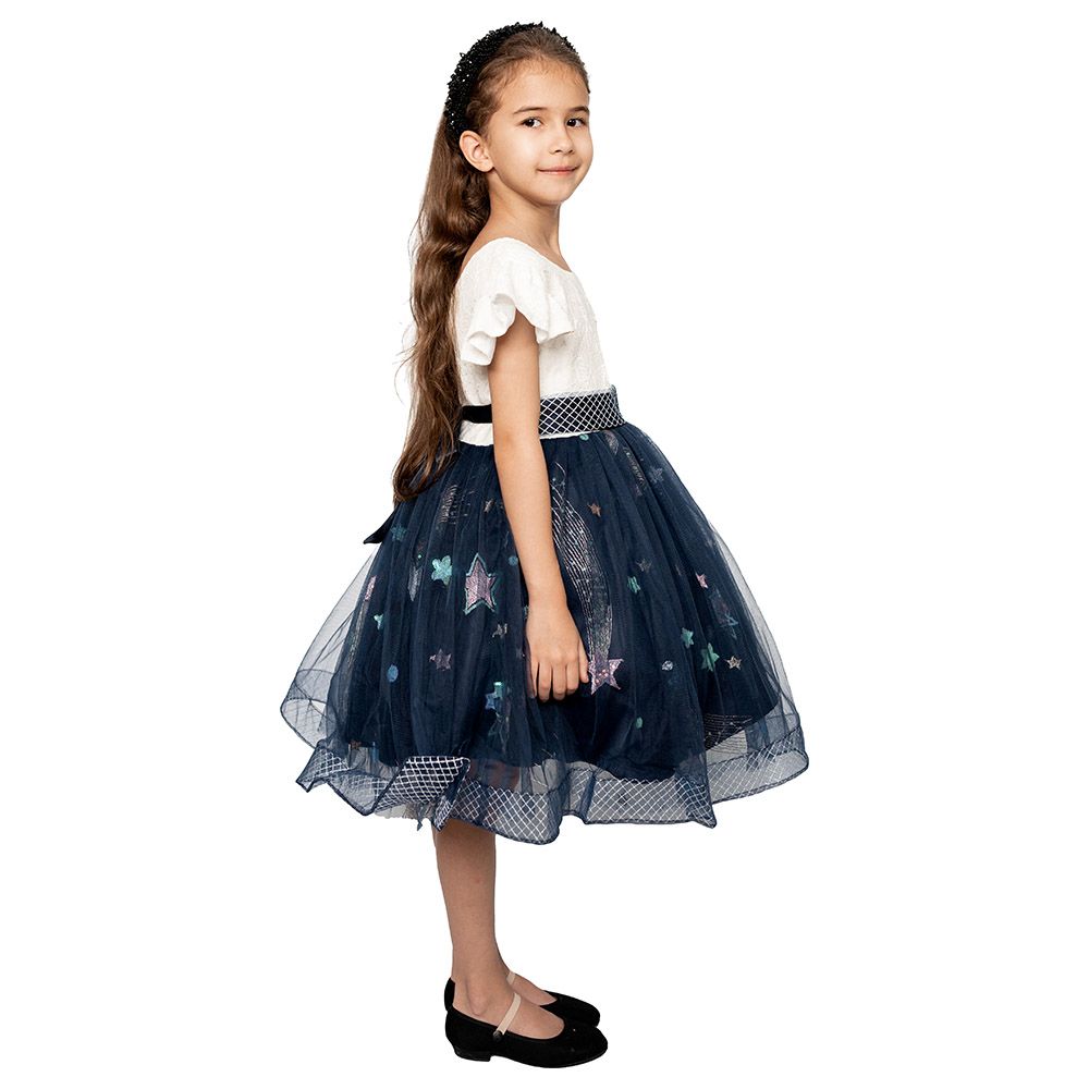 D' Daniela - Little Stars Tulle Party Dress - Blue