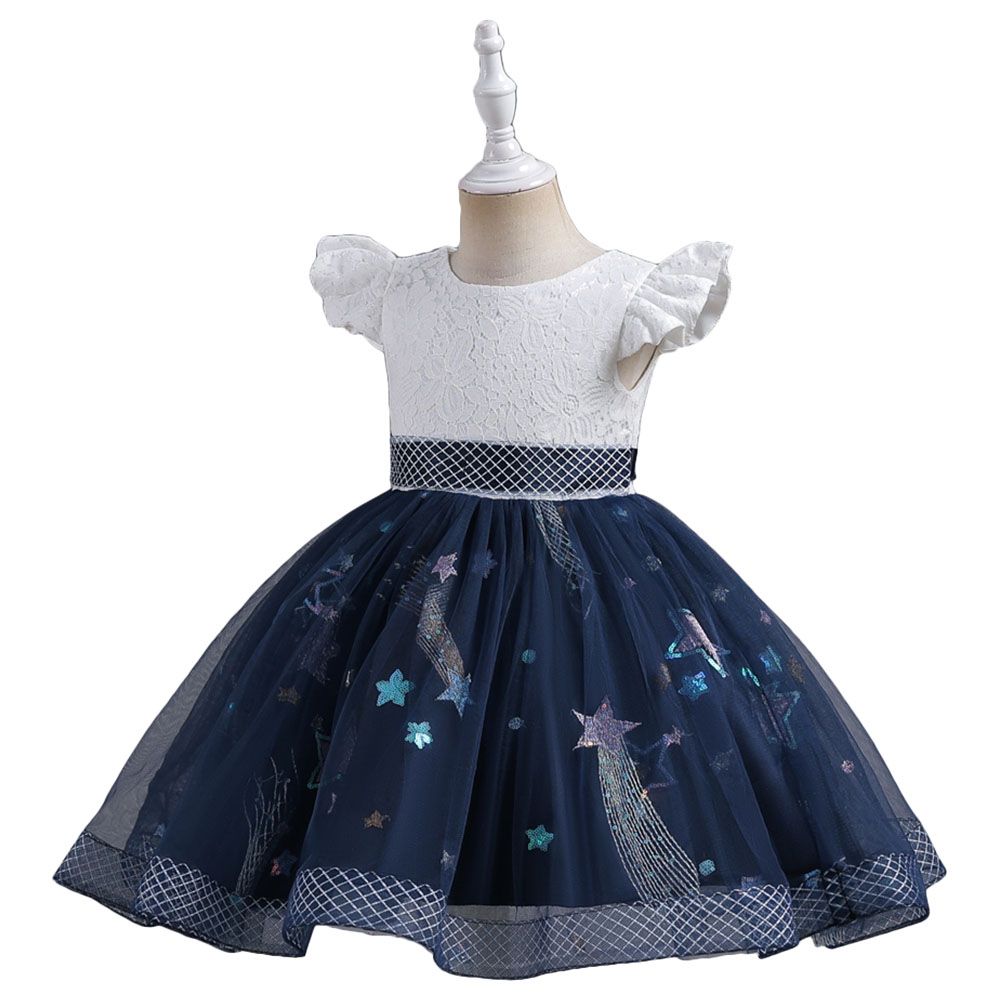 D' Daniela - Little Stars Tulle Party Dress - Blue