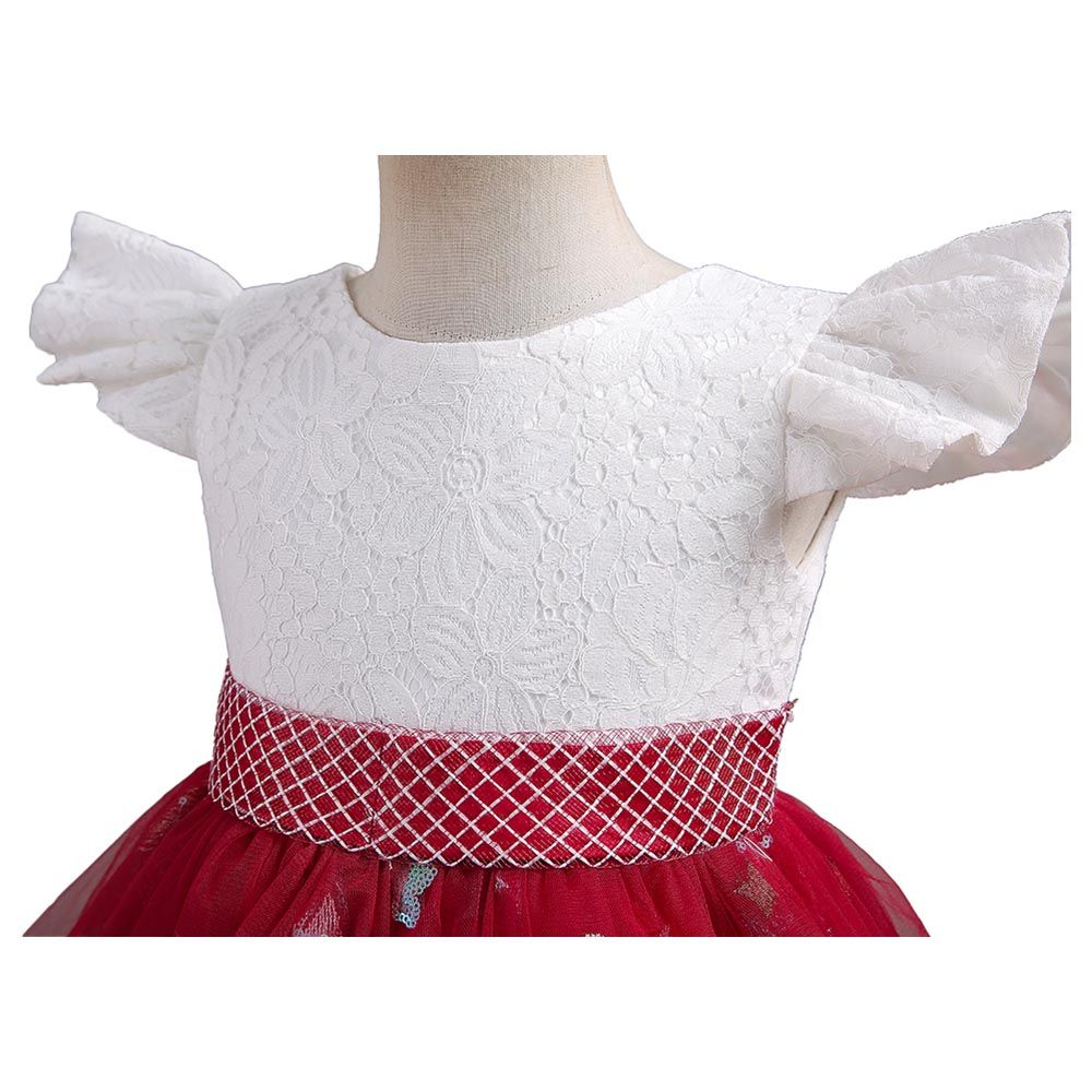 D' Daniela - Little Stars Tulle Party Dress - Red