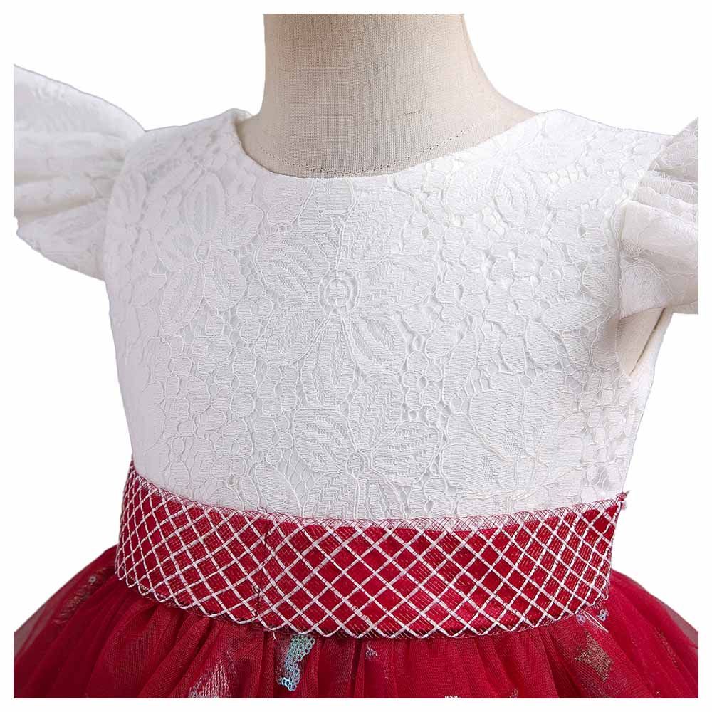 D' Daniela - Little Stars Tulle Party Dress - Red