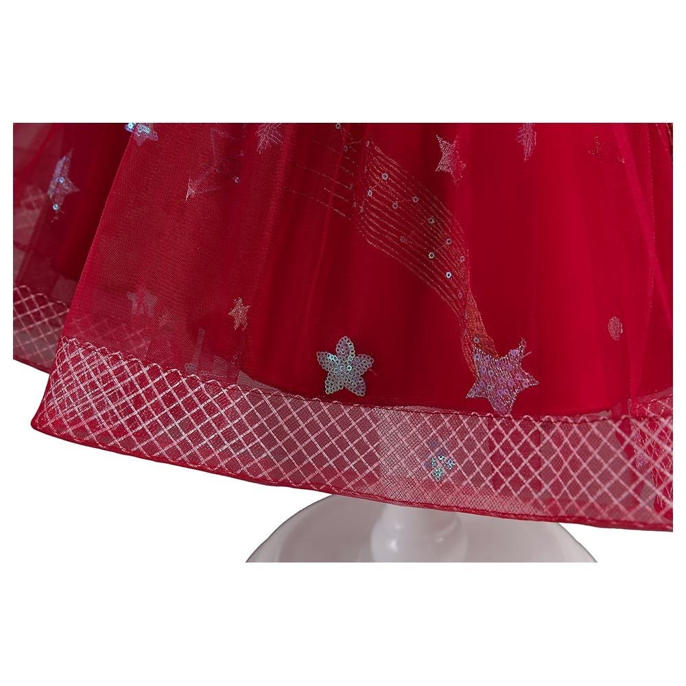 D' Daniela - Little Stars Tulle Party Dress - Red