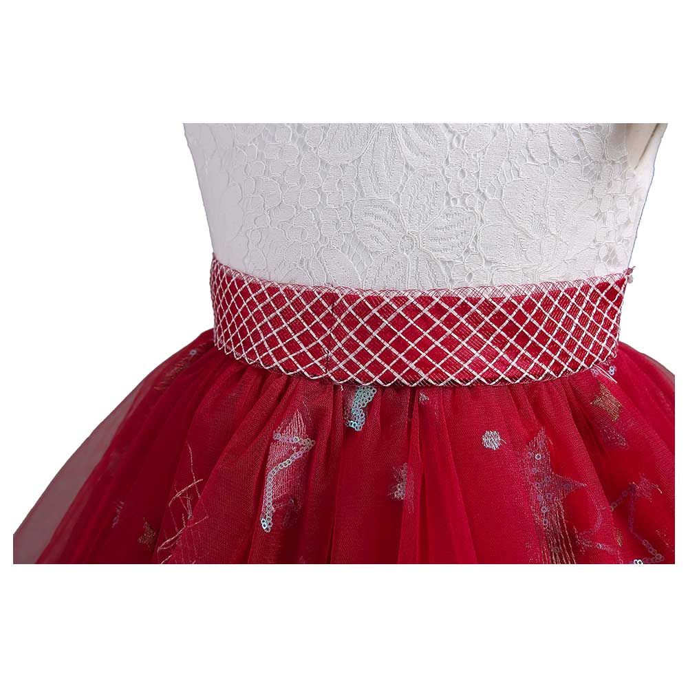 D' Daniela - Little Stars Tulle Party Dress - Red