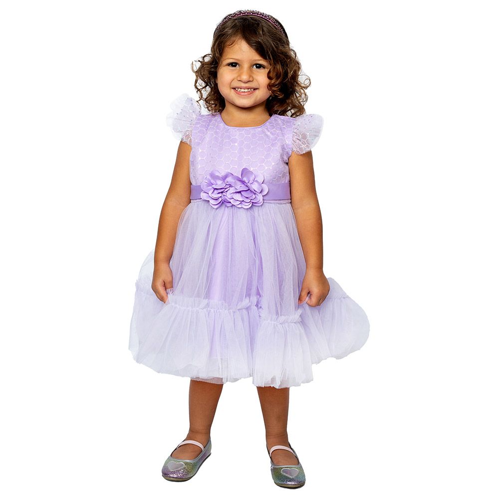 D' Daniela - Gigi Faux Flower Dress - Purple