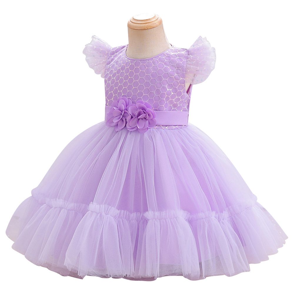 D' Daniela - Gigi Faux Flower Dress - Purple