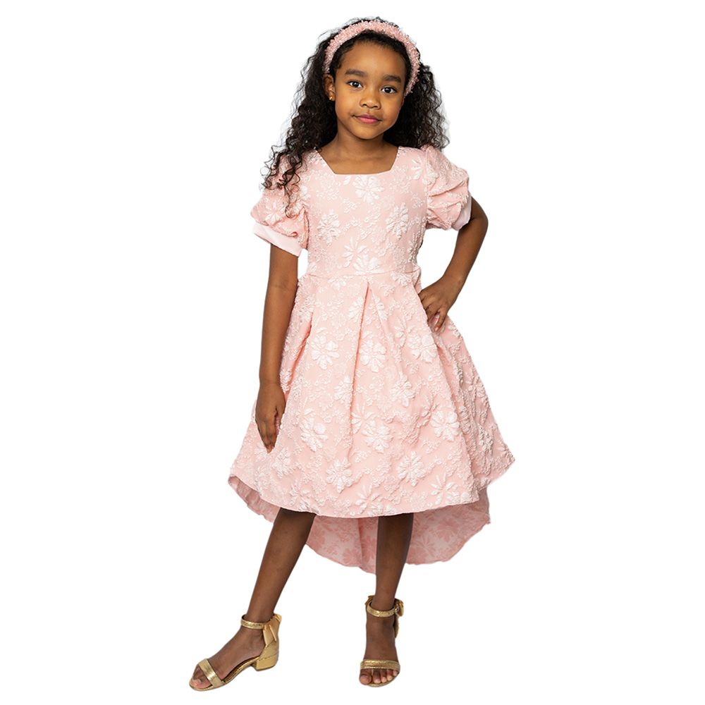 D' Daniela - Girls Tulle Floral Dress - Pink