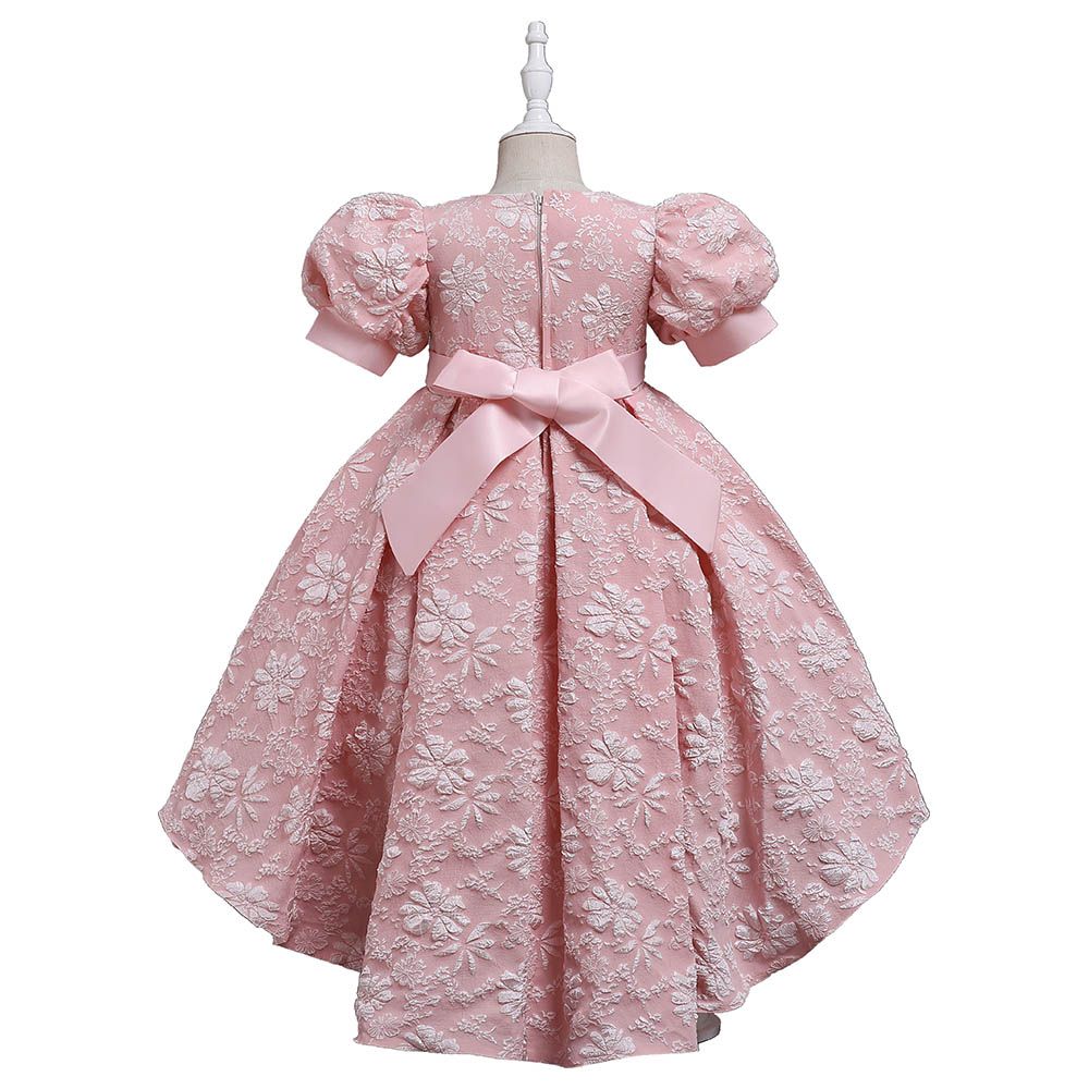 D' Daniela - Girls Tulle Floral Dress - Pink