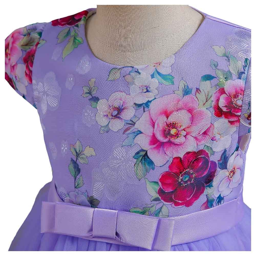 D' Daniela - Flower Embroidery Tutu Dress - Lavendar