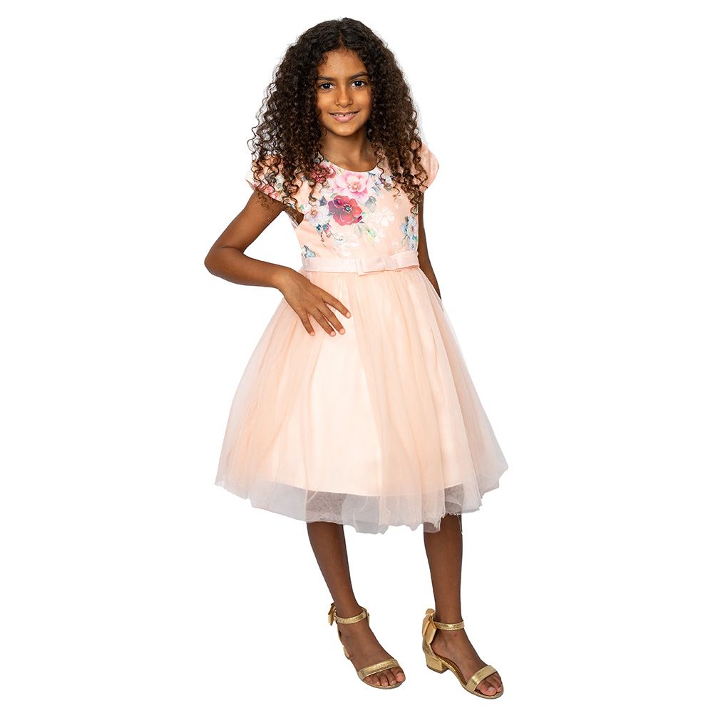 D' Daniela - Flower Embroidery Tutu Dress - Pink