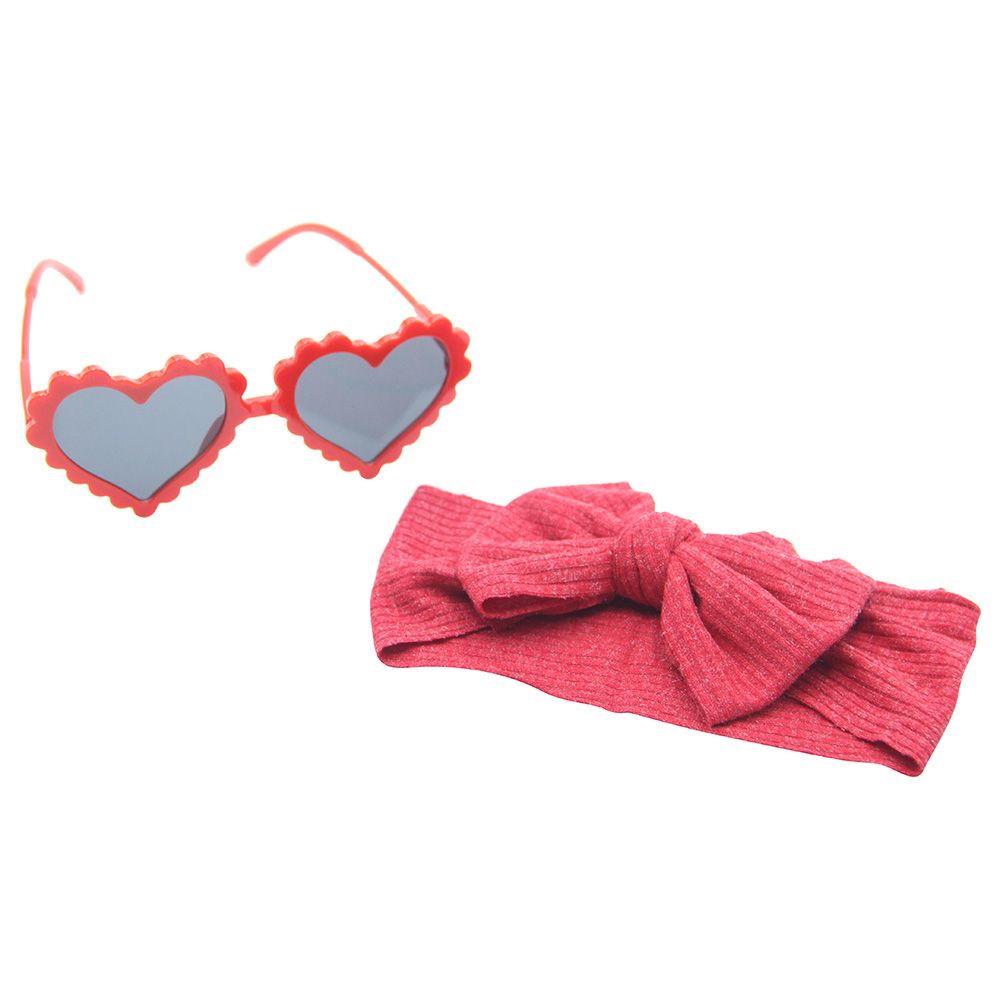 D' Daniela - Girls Ana Glasses & Headband - Pack of 2 - Red