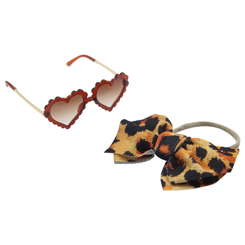 D' Daniela - Girls Hawaiian Glasses & Headband Pack of 2 - Tiger