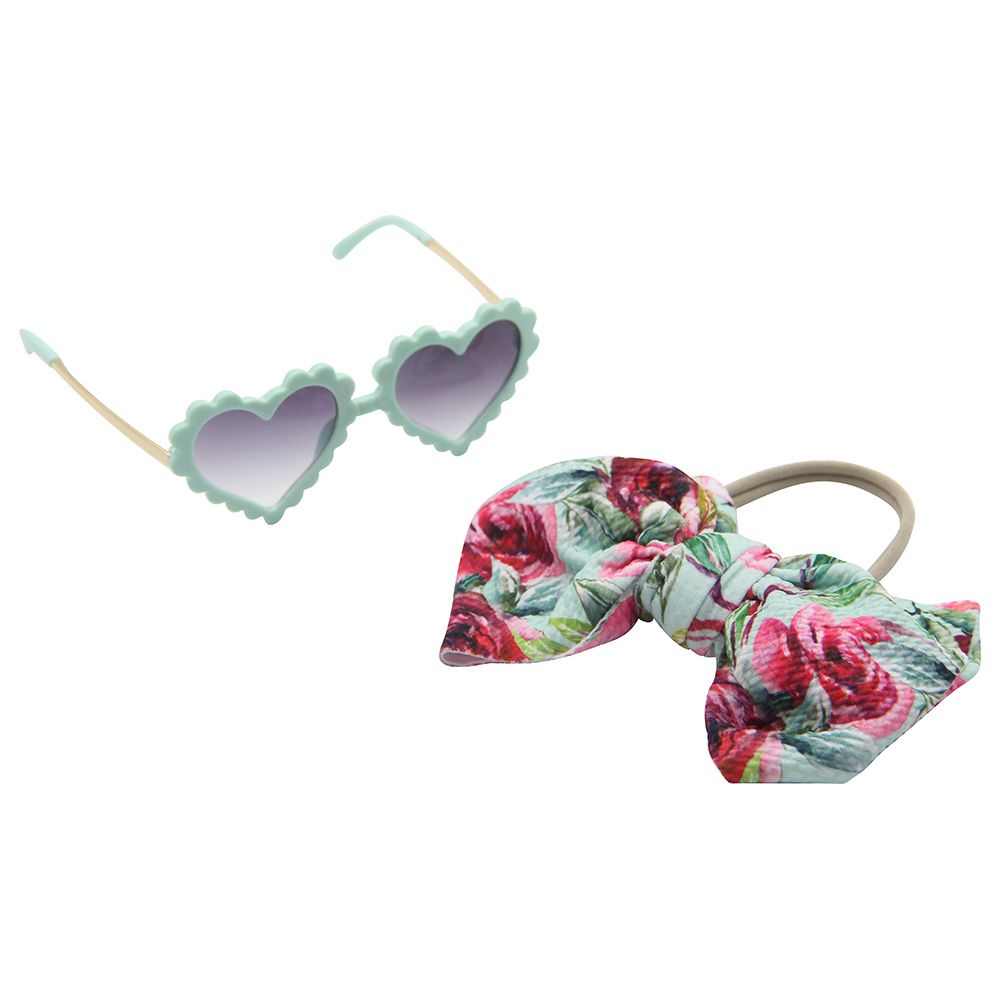 D' Daniela - Girls Hawaiian Glasses & Headband - Pack of 2 - Rose