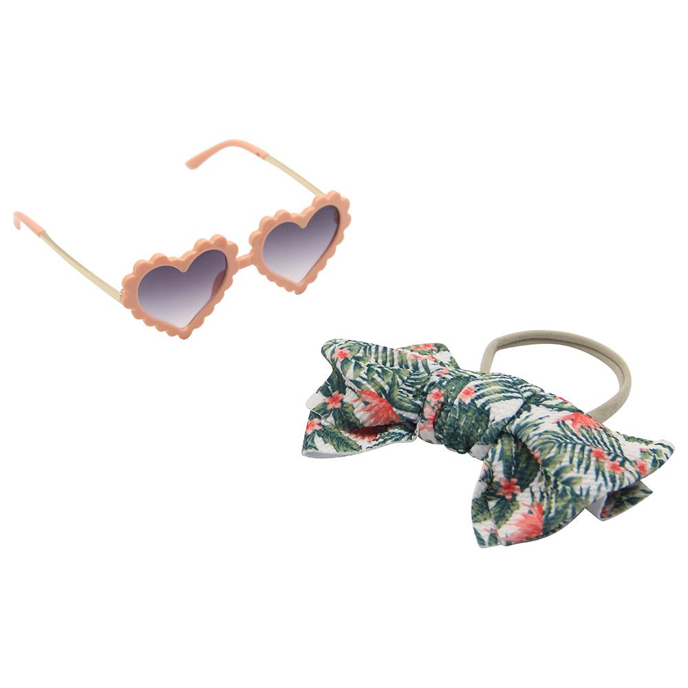 D' Daniela - Girls Hawaiian Glasses & Headband - Pack of 2 - Palm