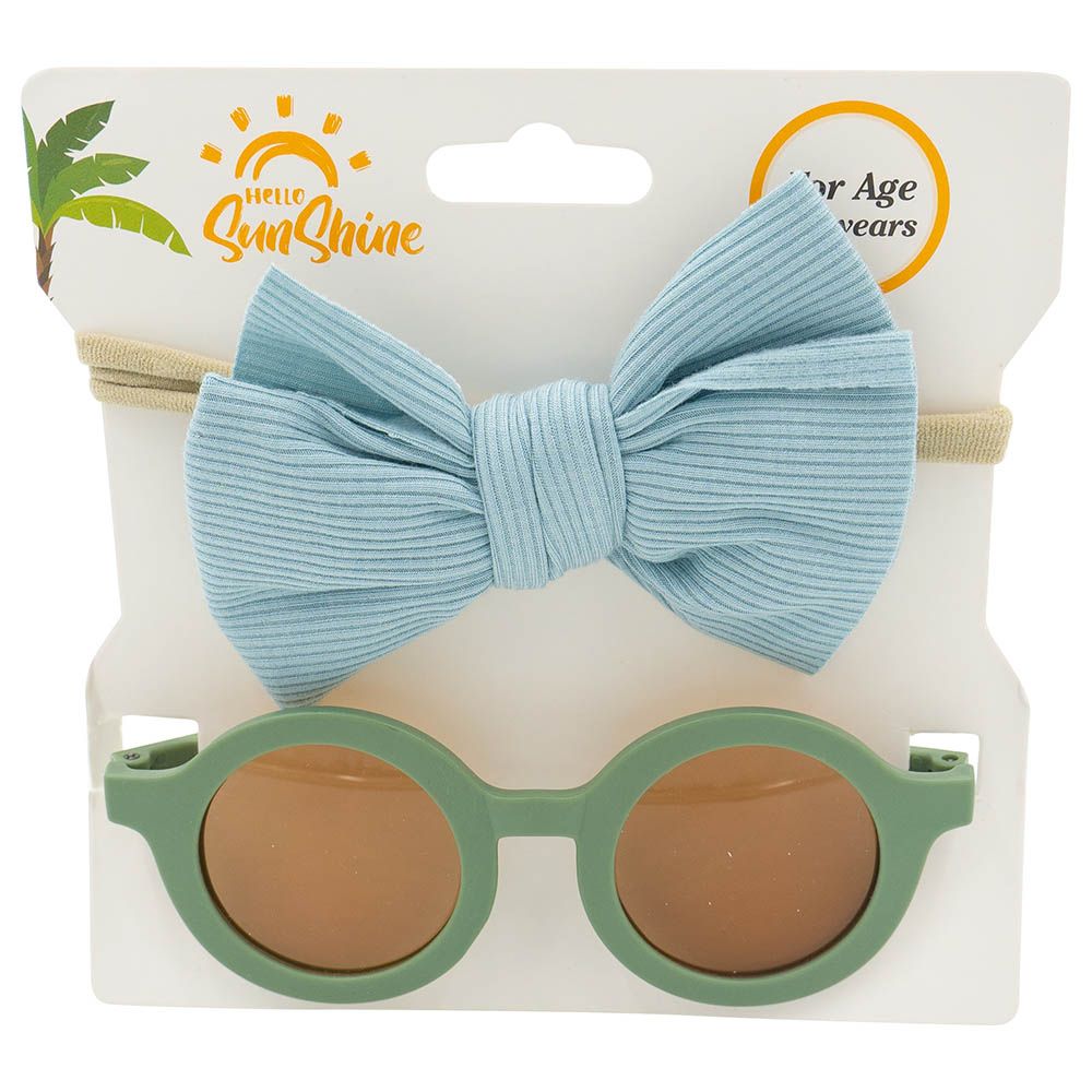 D' Daniela - Babies Glasses & Headband Set - Blue & Green