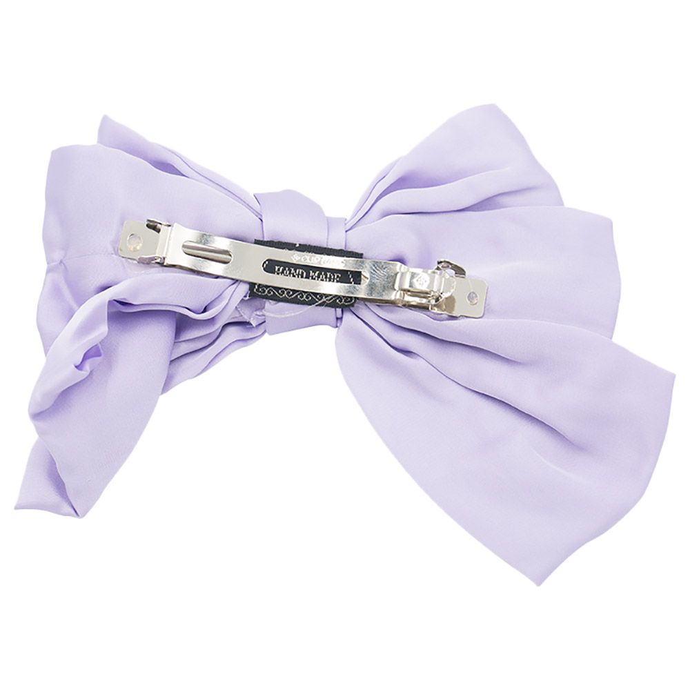 D' Daniela - Large Hair Barrete Bow Hair Clip - Light Purple