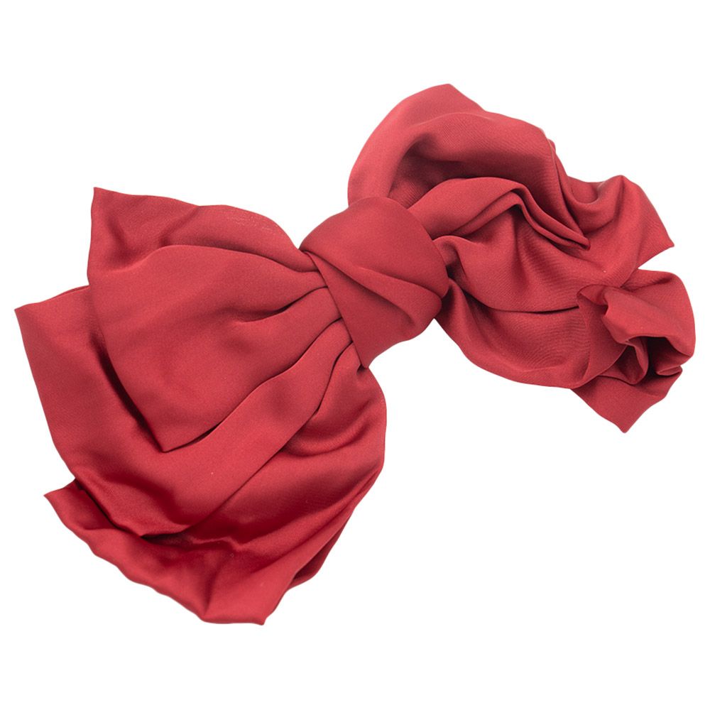 D' Daniela - Large Hair Barrete Bow Hair Clip - Red