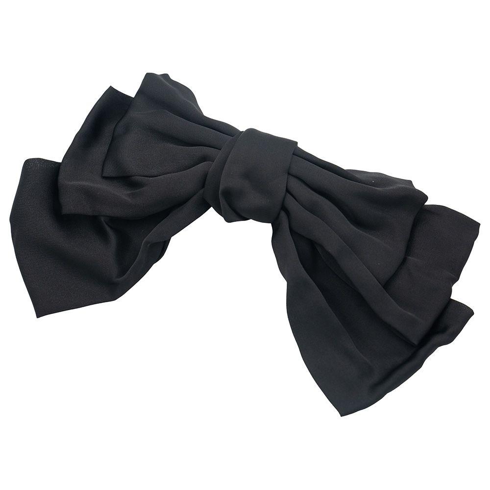 D' Daniela - Large Hair Barrete Bow Hair Clip - Black