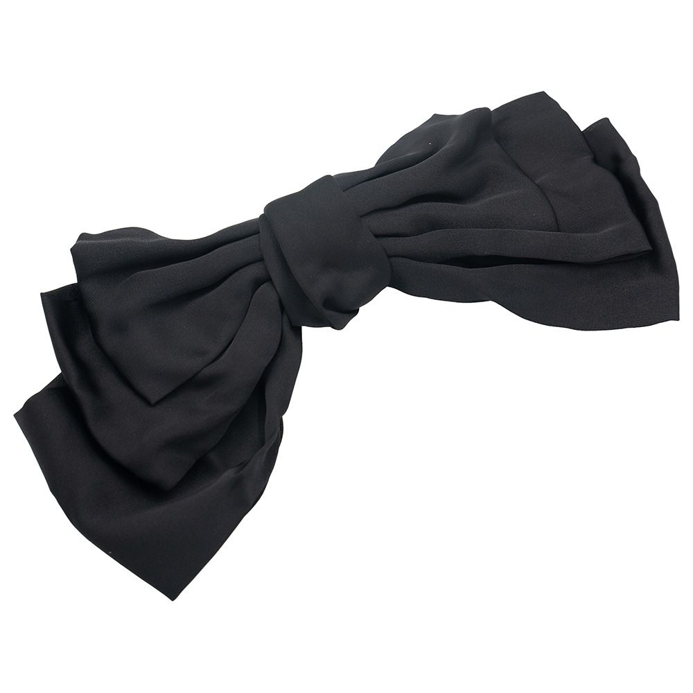 D' Daniela - Large Hair Barrete Bow Hair Clip - Black