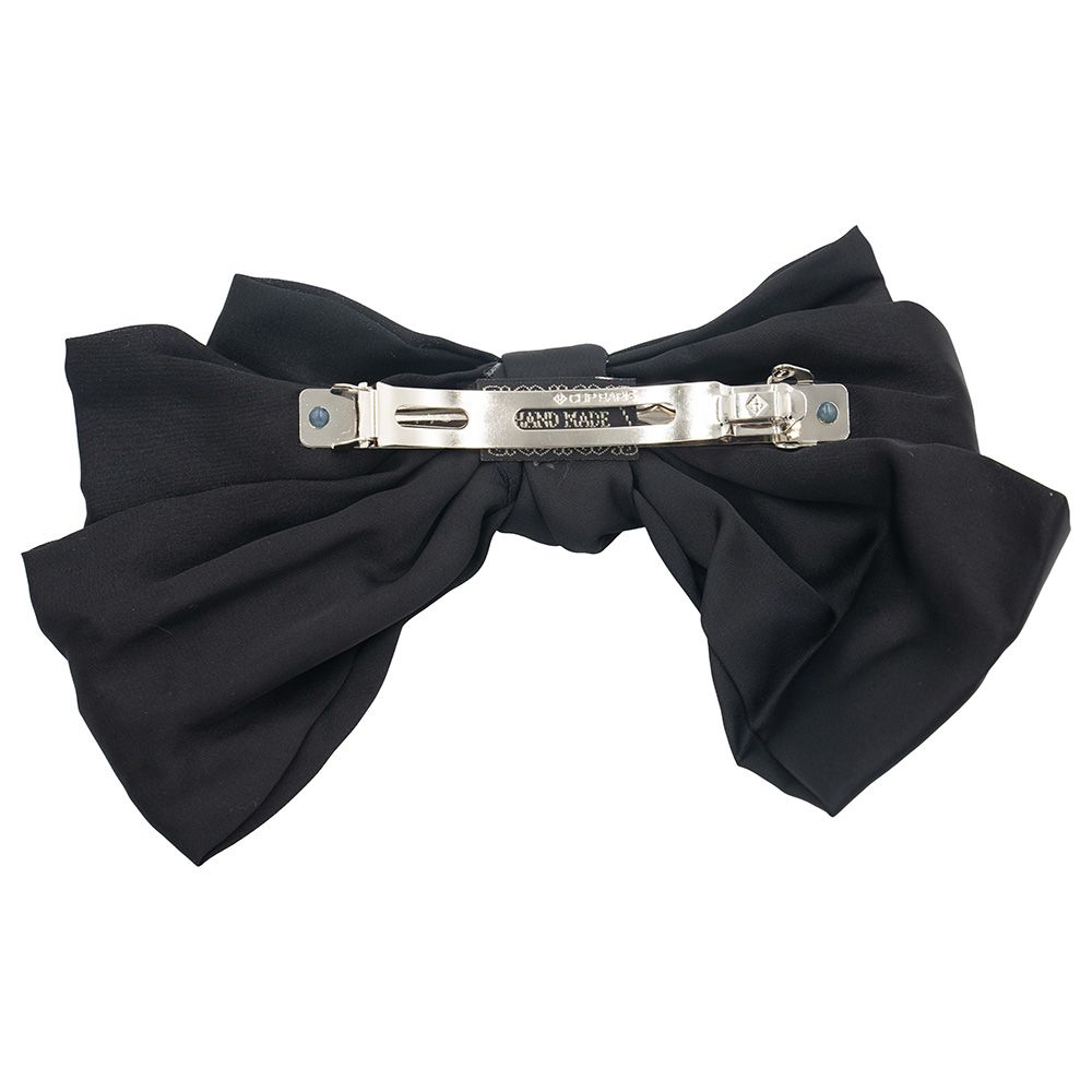 D' Daniela - Large Hair Barrete Bow Hair Clip - Black