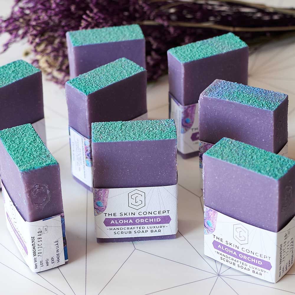 The Skin Concept - Handmade Artisanal Scrub Soap Bar - Aloha Orchid