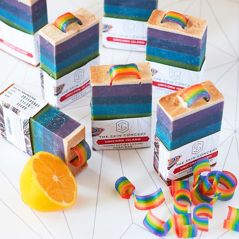 The Skin Concept - Handmade Designer Rainbow Soap Bar - Unicorn - Island