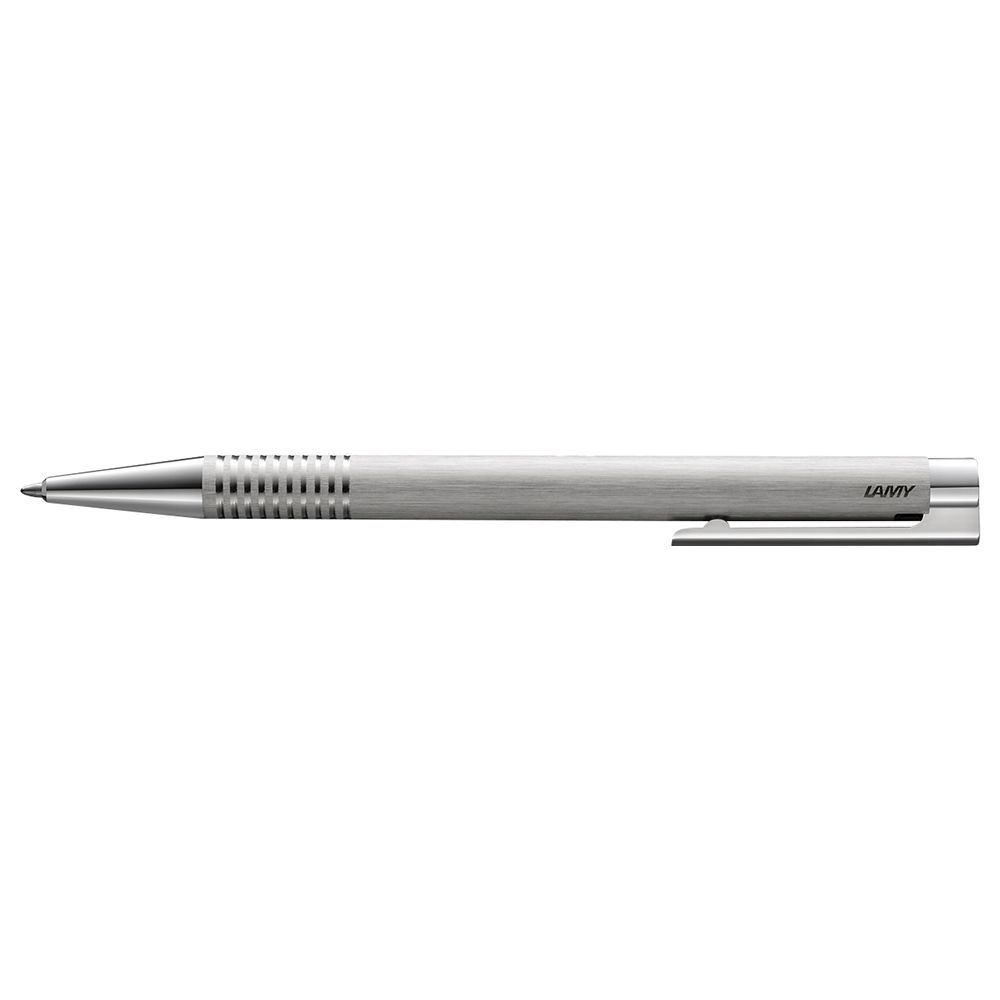 Lamy - Logo Steel Brushed Ball Pen - Black Medium Refill M16