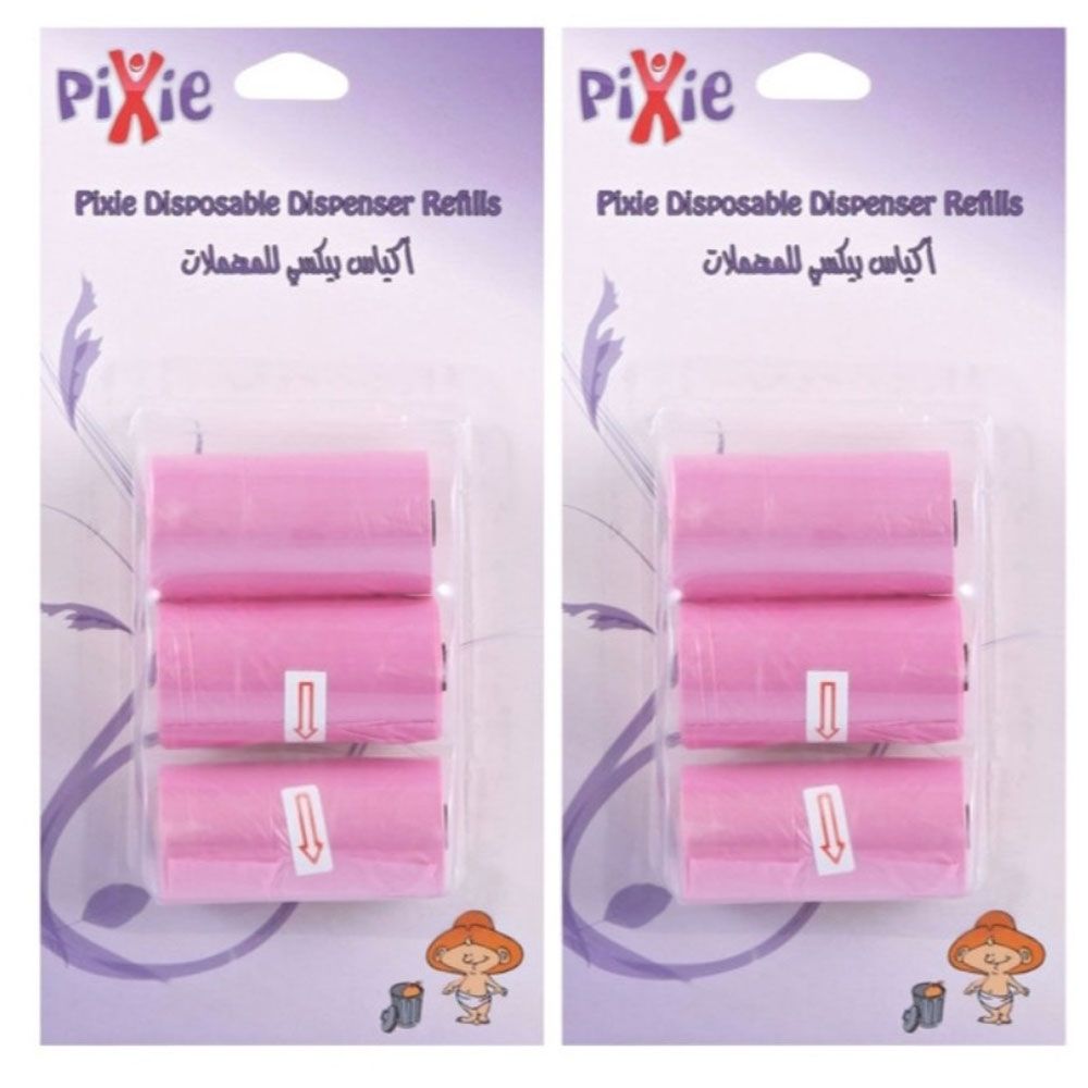 Pixie - Disposable Dispenser Refill, Pink (Bundle of 2)