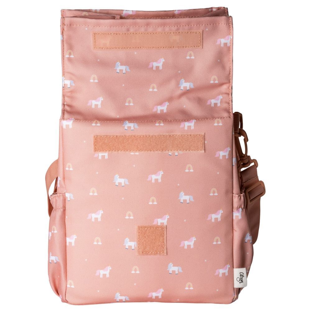 Citron - Printed Insulated Rollup Lunch bag - Pink