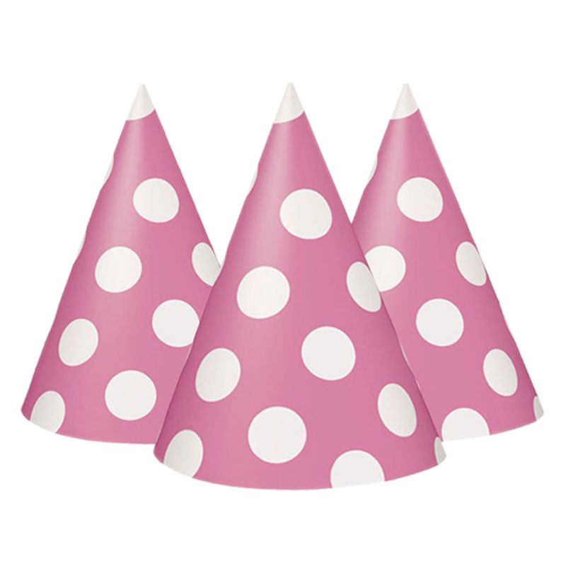 Unique Party - Polka Dot Party Hats - Pink