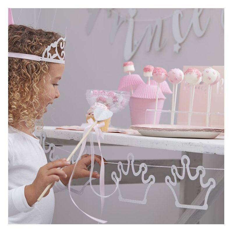 Ginger Ray - Princess Perfection Tiara Bunting - Silver