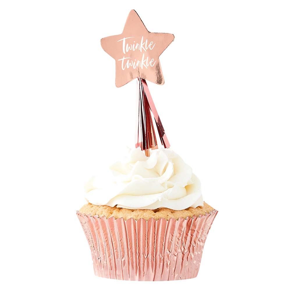 Ginger Ray - Twinkle Twinkle Star Cupcake - Rose Gold