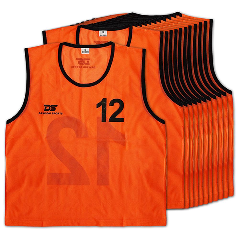 Dawson Sports - 1-12 Numbered Mesh Bibs - Pack Of 12 - Orange_S