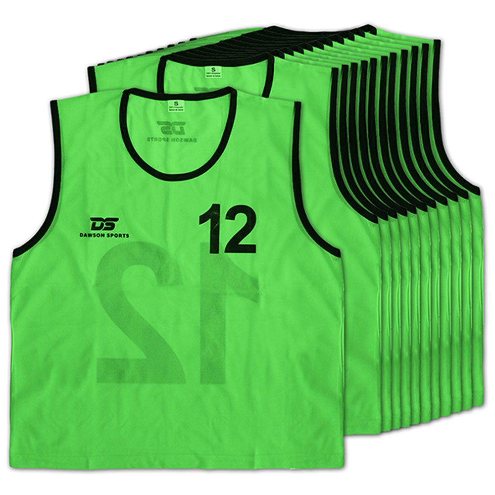 Dawson Sports - 1-12 Numbered Mesh Bibs - Pack Of 12 - Green_S