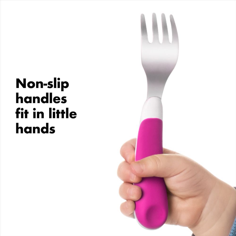 Oxo Tot - On-The-Go Fork & Spoon Set - Pink