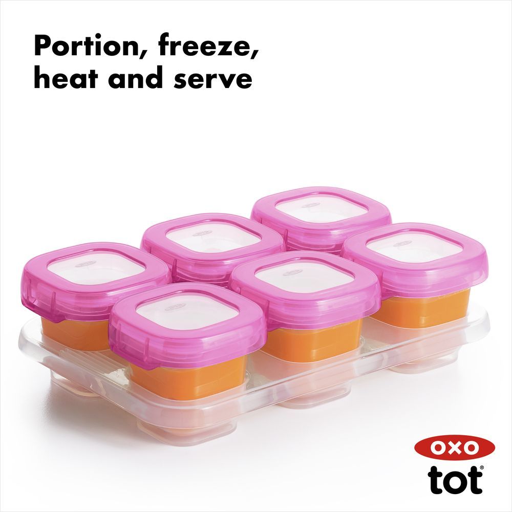 Oxo Tot - Baby Blocks Freezer Storage Containers - 2Oz - Pink