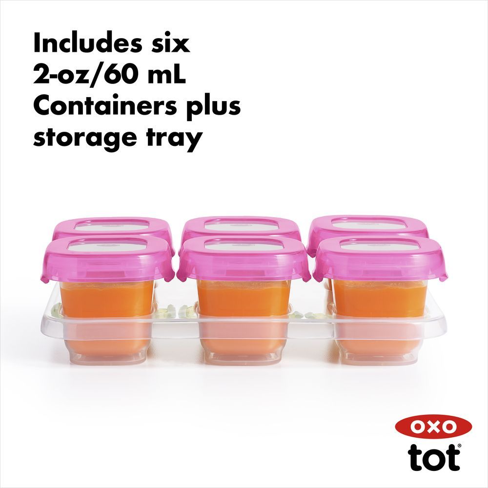 Oxo Tot - Baby Blocks Freezer Storage Containers - 2Oz - Pink