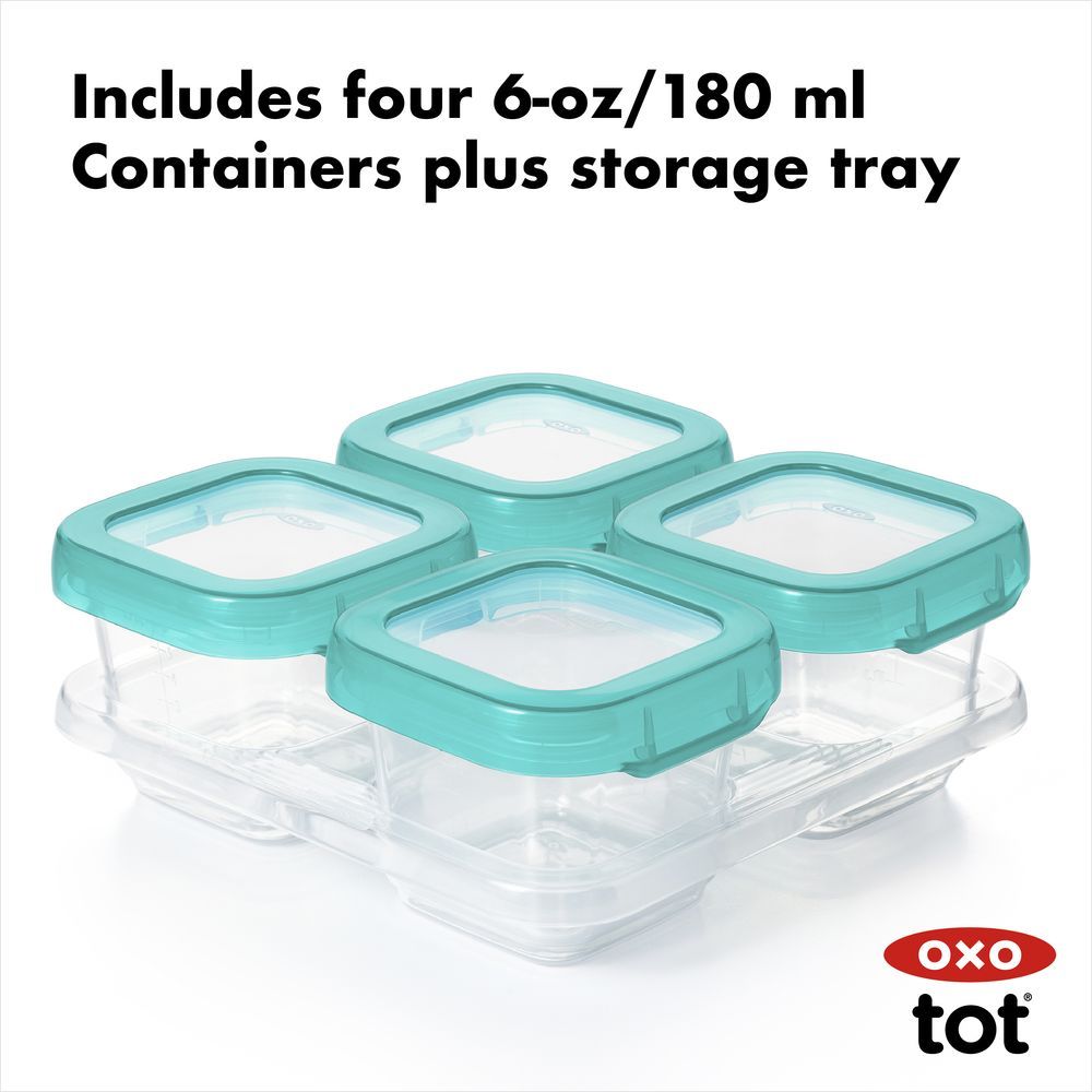 Oxo Tot - Baby Blocks Freezer Storage Containers - 6 Oz - Teal