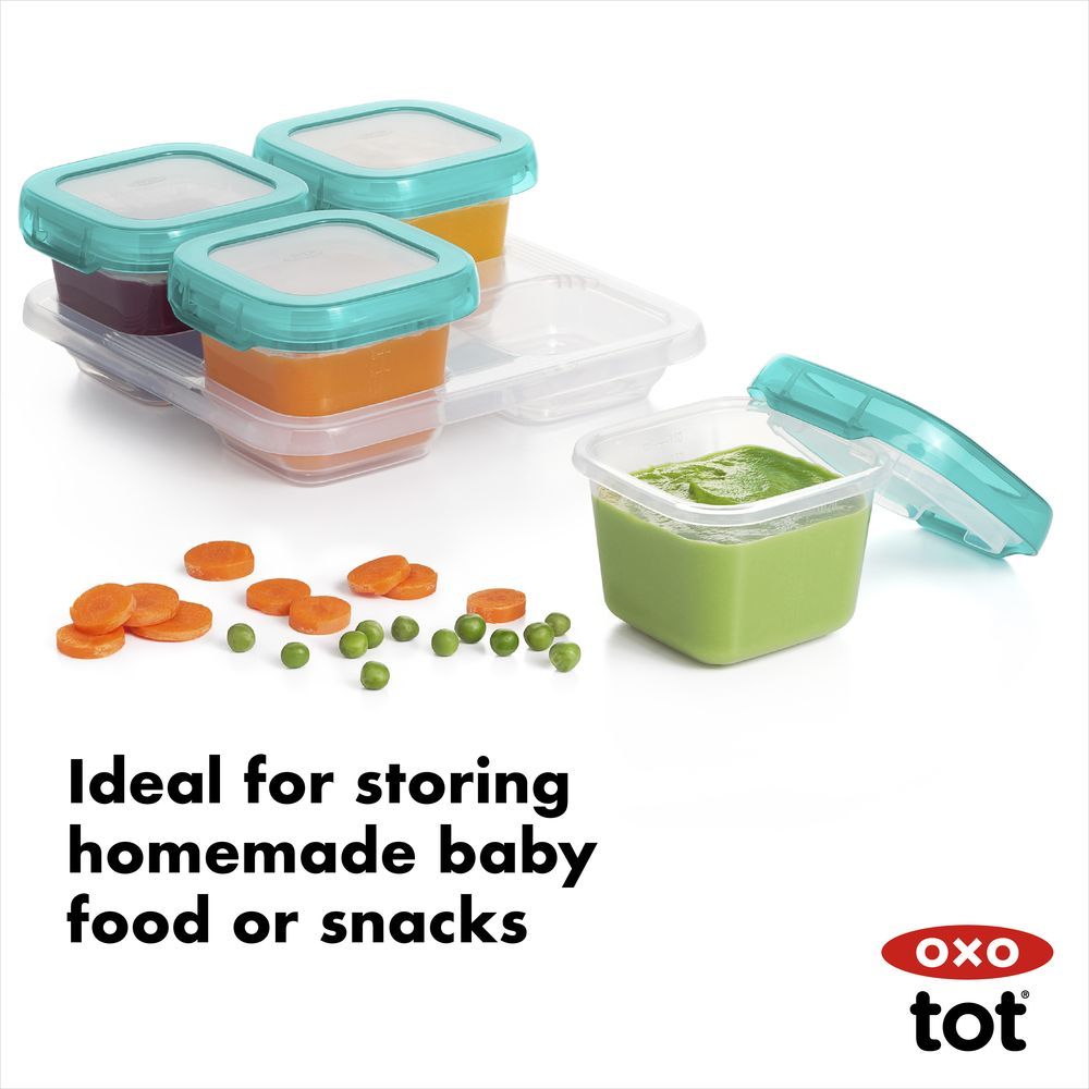 Oxo Tot - Baby Blocks Freezer Storage Containers - 6 Oz - Teal