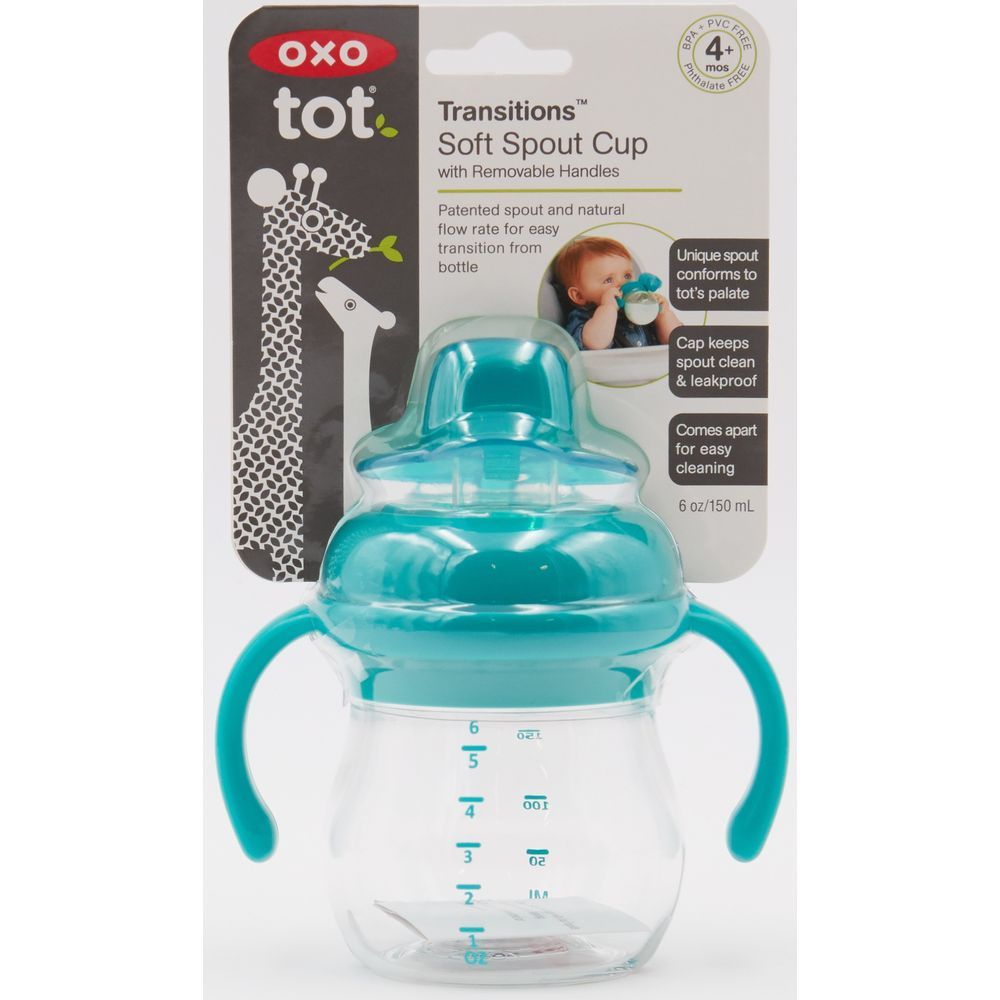 Oxo Tot - Transitions Soft Spout Sippy Cup - 6 Oz - Teal