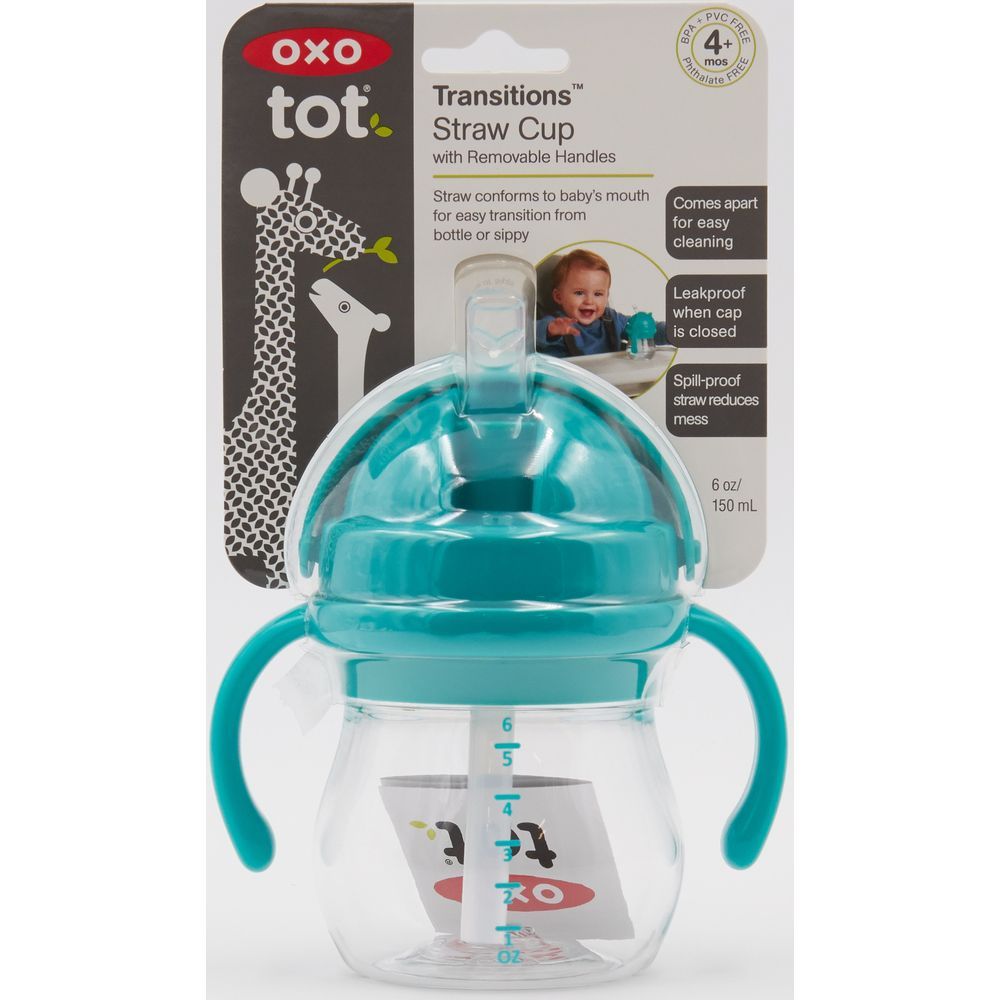 Oxo Tot - Transitions Straw Cup - 6 Oz - Teal