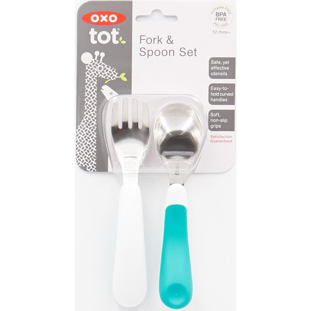 Oxo Tot - Fork & Spoon Set - Teal