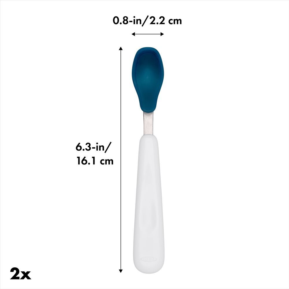 Oxo Tot - Feeding Spoon Set w/ Soft Silicone - Navy